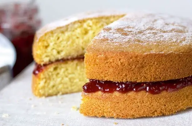 kefir and jam cake