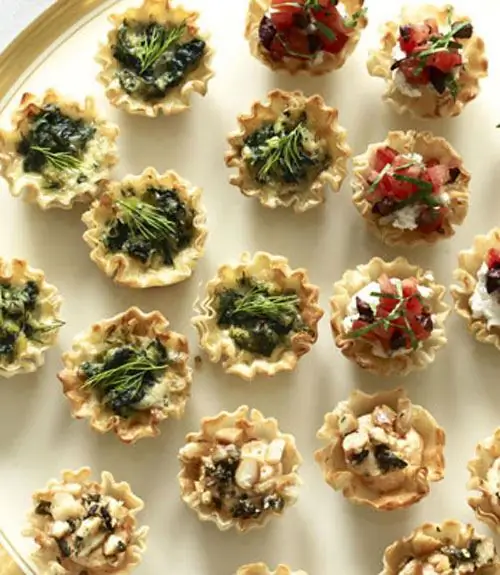 delicious toppings for tartlets on the festive table