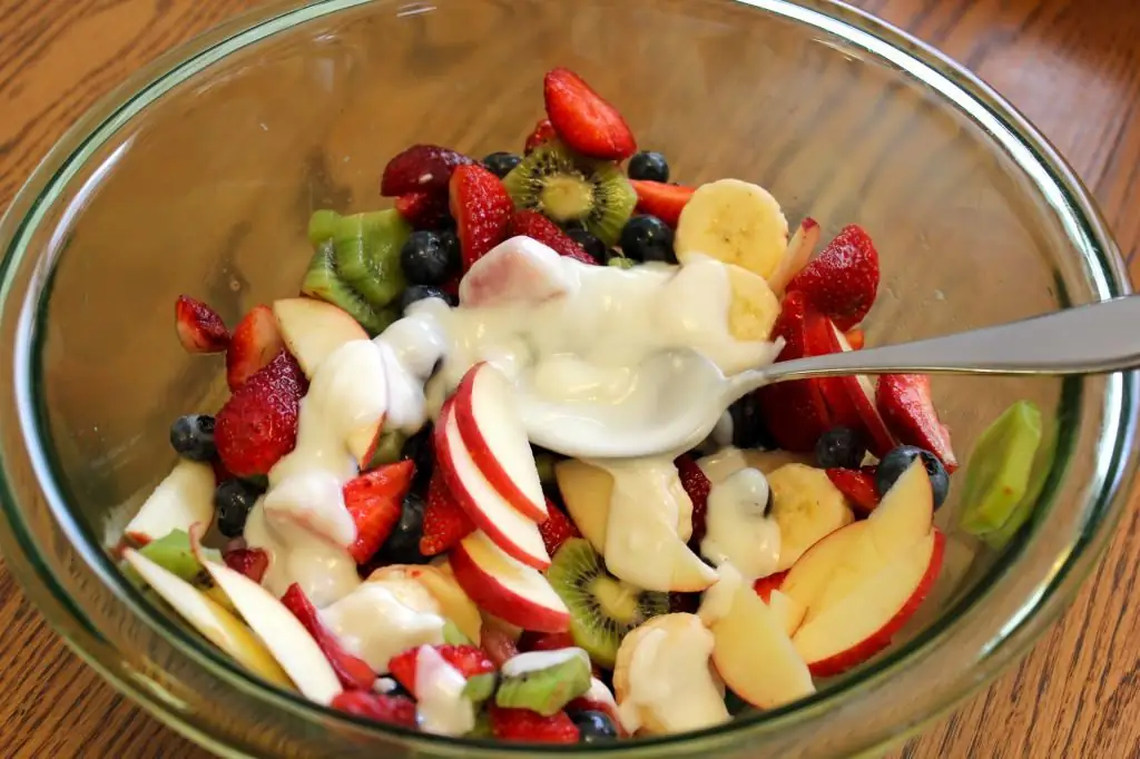 fruitsalade recept met yoghurt