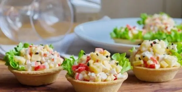 basket with crab sticks