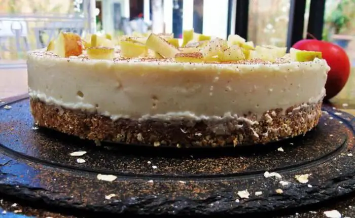 cheesecake de maçã sem assar