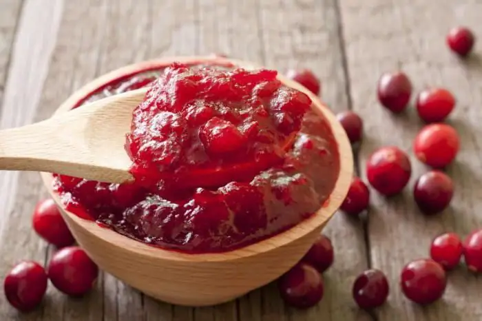 geléia de cranberry para as receitas de inverno