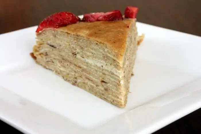 Čokoladna palačinka torta sa skutom: recept, karakteristike kuvanja i recenzije