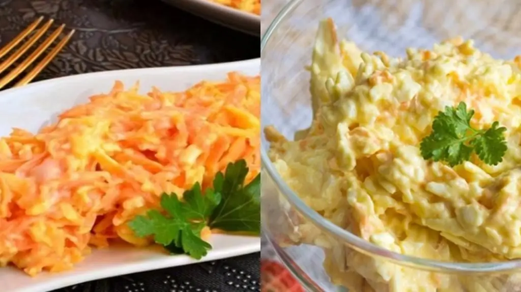 carrot salad egg cheese