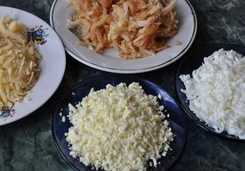 Produtos de salada picados