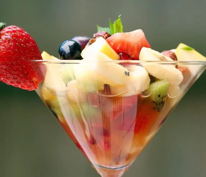 fruit salad with yogurt photo