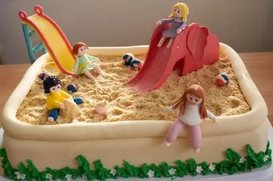 "Sandbox" - a cake for adults and children: design ideas