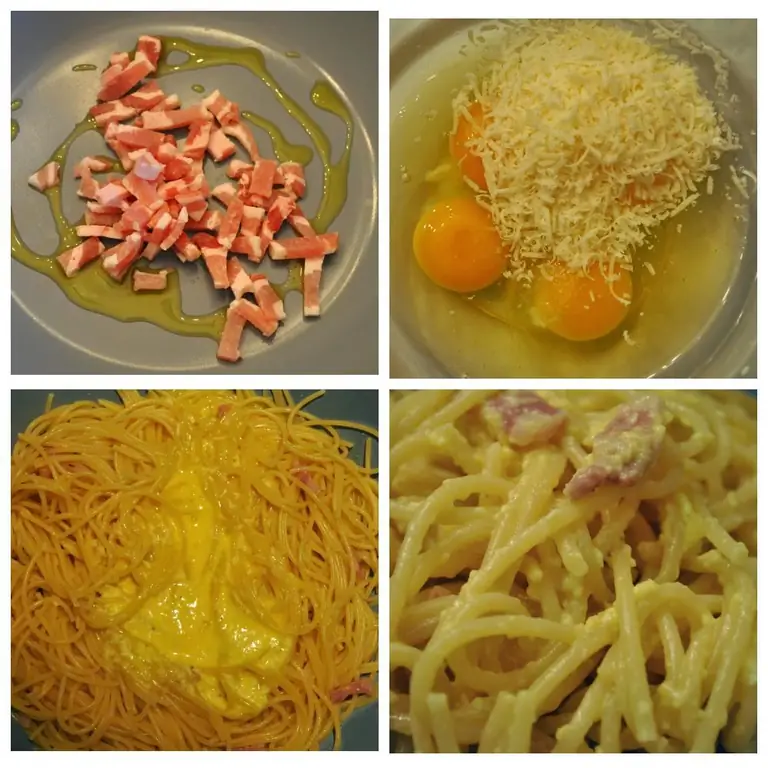 Spaghetti with carbonara sauce