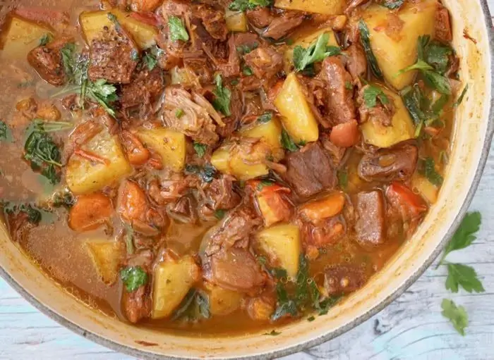 lamb stew with potatoes and vegetables