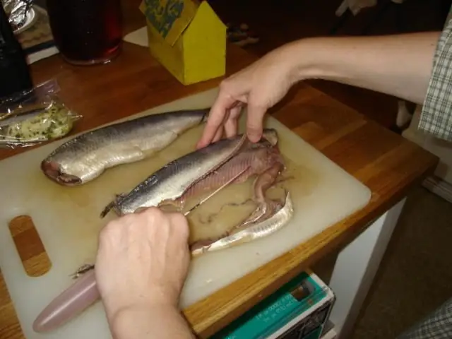 Salade "haring onder een bontjas", of hoe maak je een haring schoon