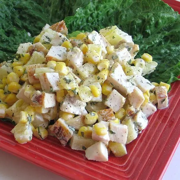 salad smoked chicken pineapple corn