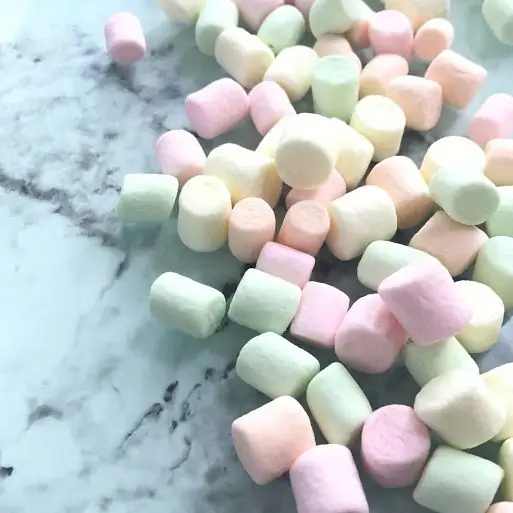 Pastís de llentiscle de marshmallow: receptes delicioses, funcions de cuina i idees interessants per decorar un pastís