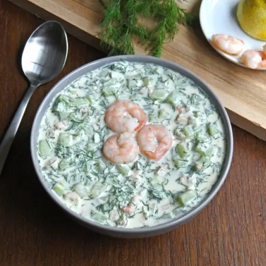 okroshka na shrimp