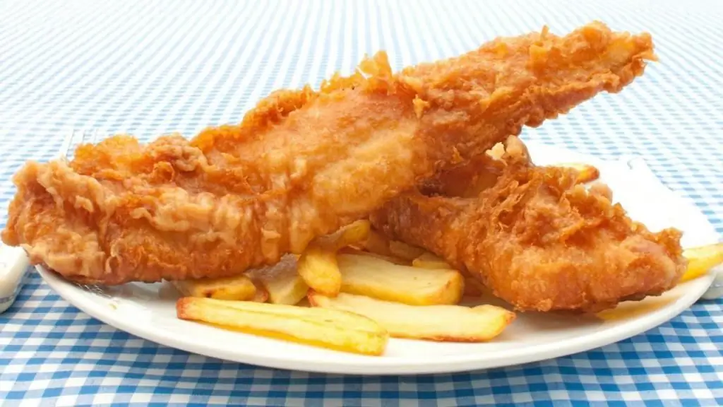 Fish in batter in a pan