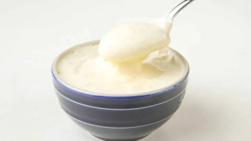 Spoon with sour cream