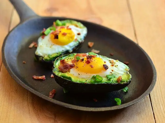 Avocado with egg