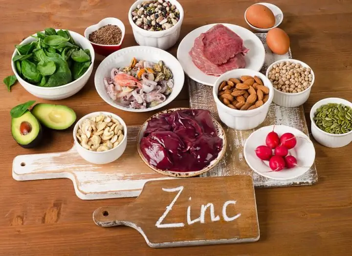 Ce alimente conțin zinc: o listă, caracteristici de absorbție de către organism