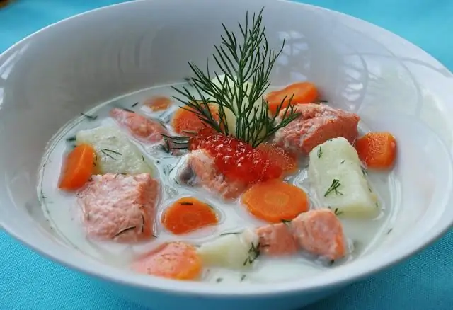 How is a rich fish soup prepared from red fish?