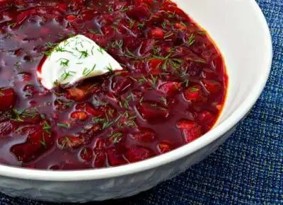 Lenten lavlagi borsch: fotosurat bilan retsept